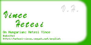 vince hetesi business card